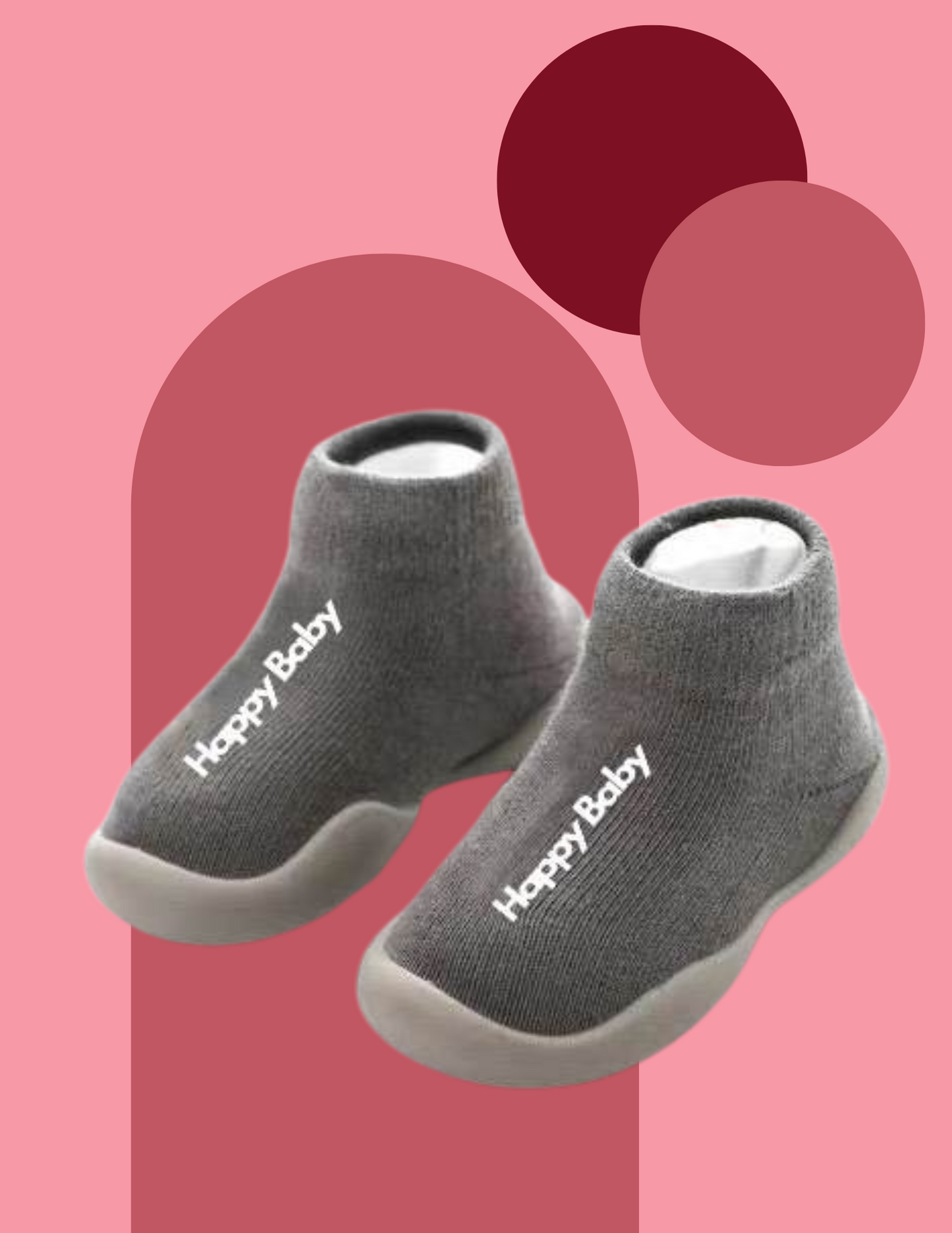 Gray Happy Baby Sock Shoe